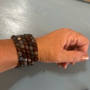 Multi Color Agate Coil Wrap Bracelet